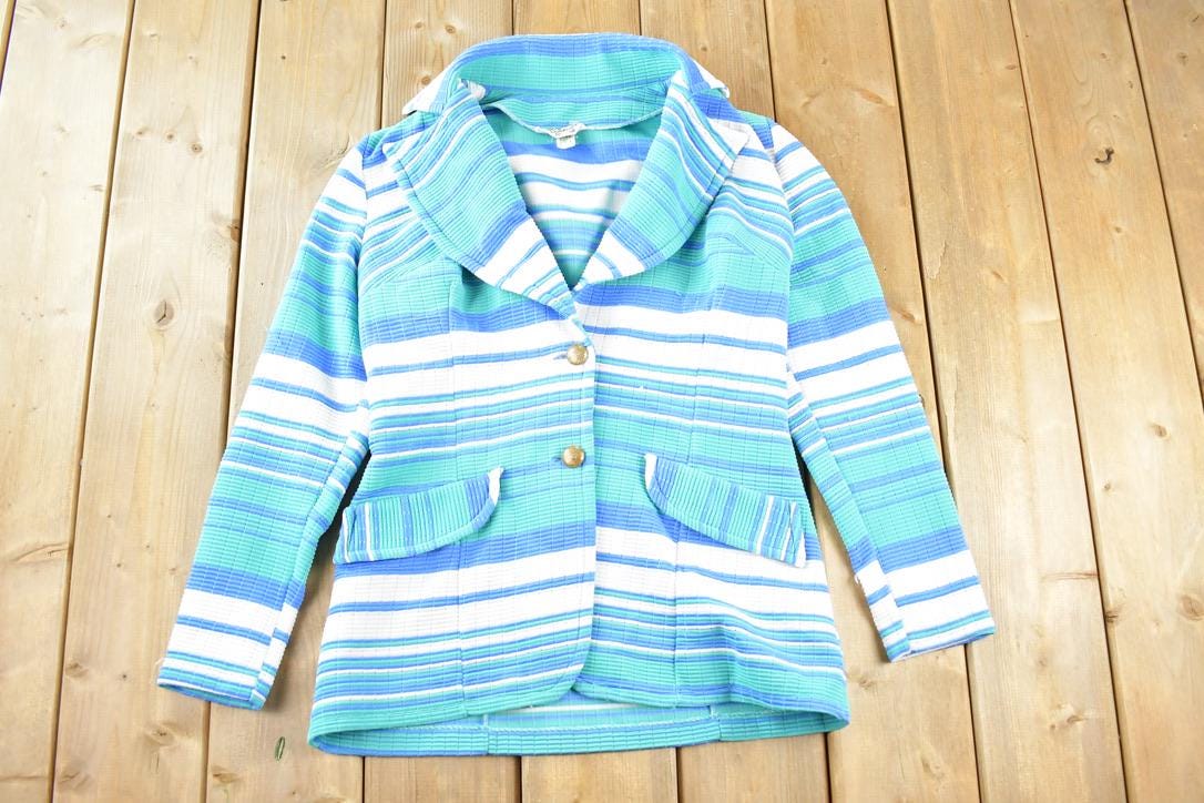 Vintage 1970s Dubonner Striped Button Up Blazer Women's S