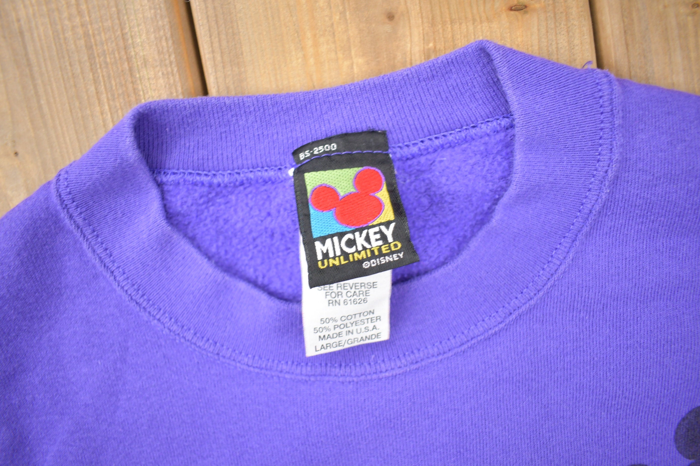 Vintage 1990s Mickey Mouse Disney Crewneck / Vintage Sweatshirt / Vintage Disney / Mickey Unlimited / Made In USA