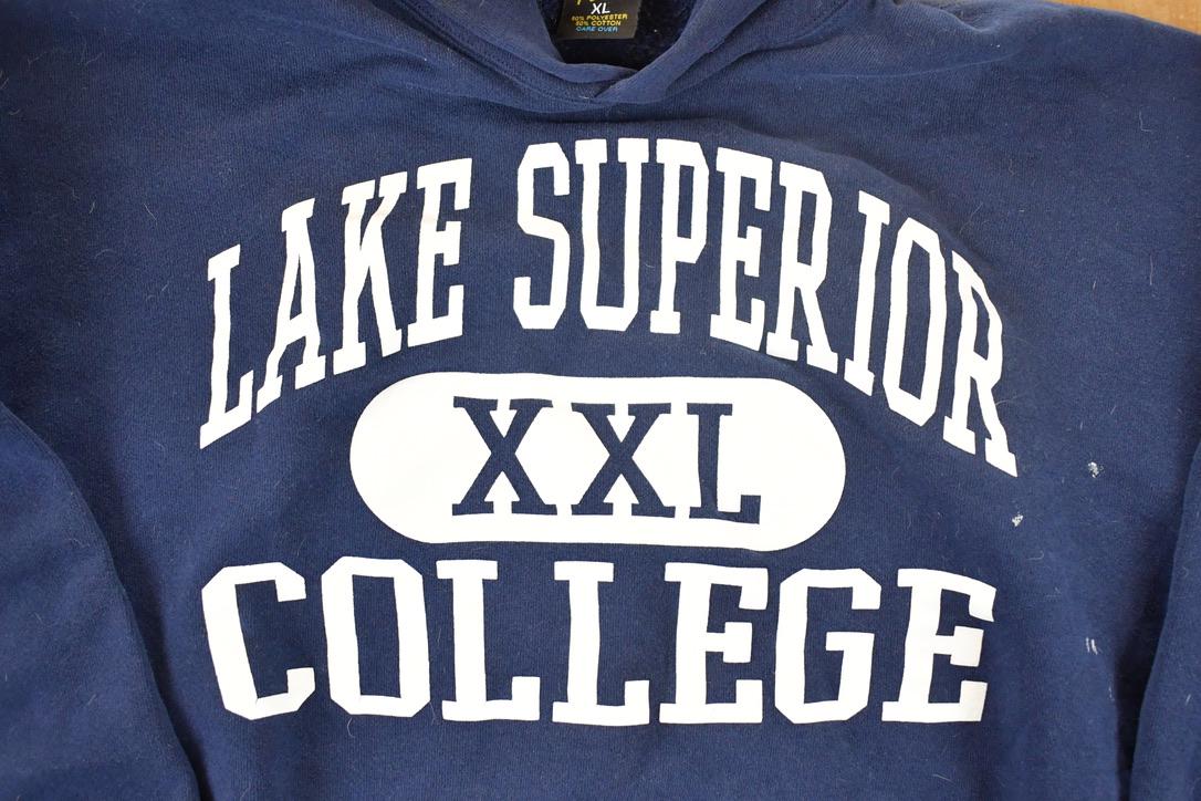Vintage 1990s Lake Superior College University Hoodie Sweater Men's L