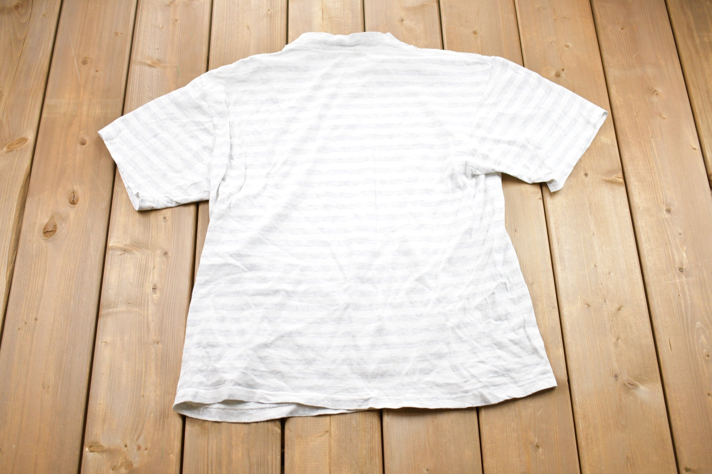 Vintage 1990s Disney Original Mickey Mouse Striped Graphic T-Shirt Streetwear