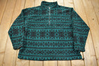 Vintage 1990s Eddie Bauer Quarter Zip Fleece Sweater