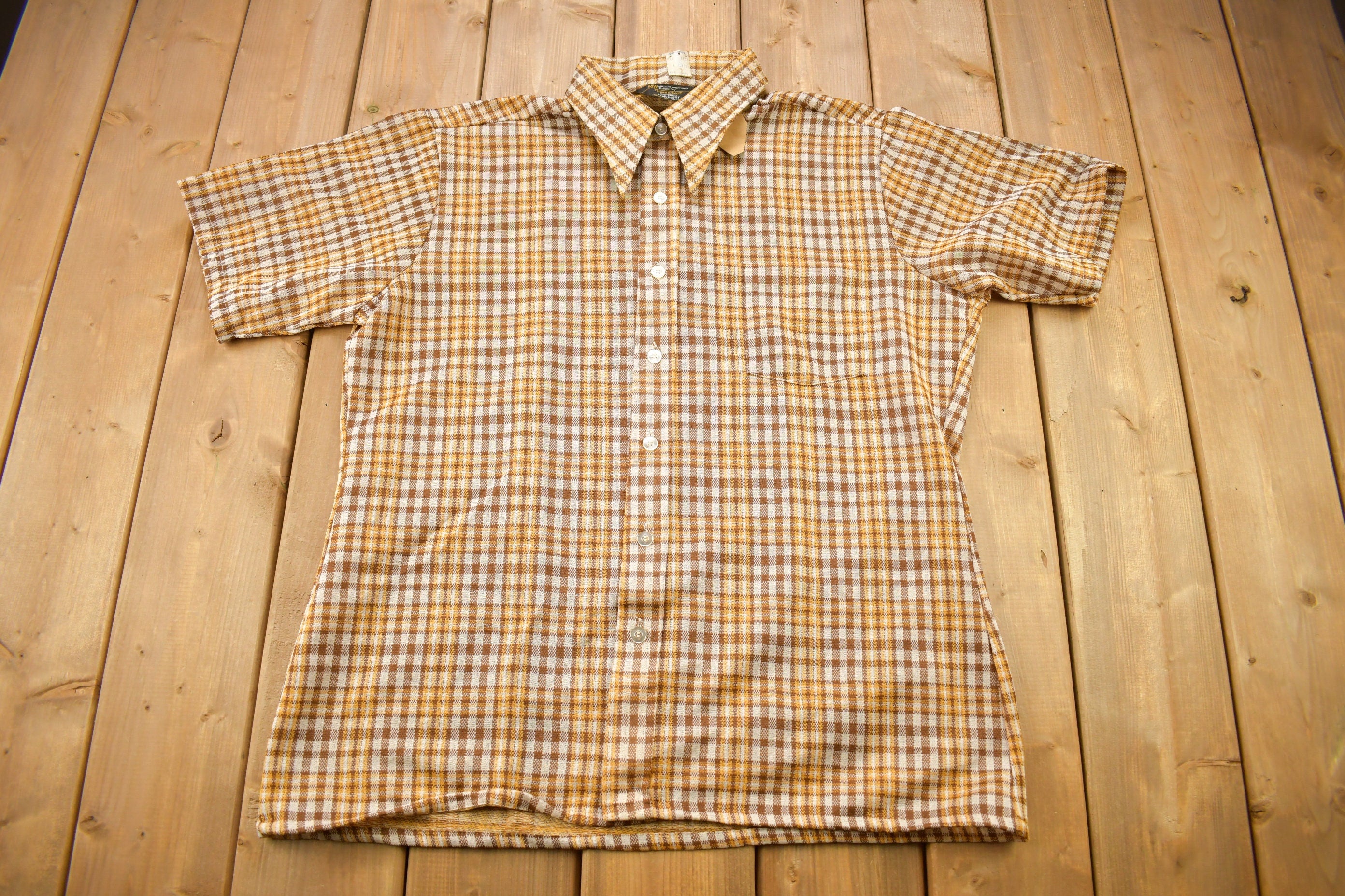 Vintage 1980s Deadstock Town Craft JC Penney Flannel Button Up Shirt