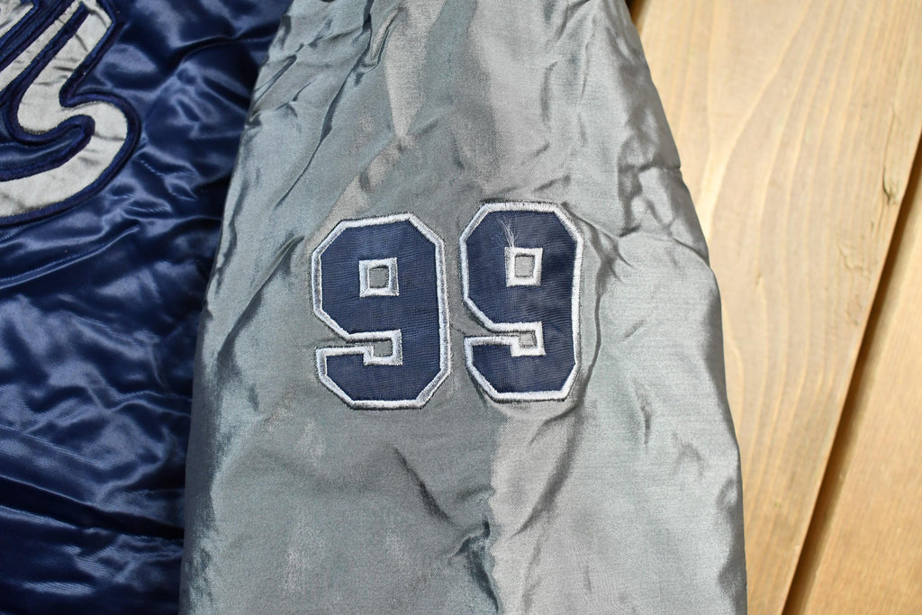 Vintage 1990s Rocawear Embroidered Snap Button Satin Bomber Jacket