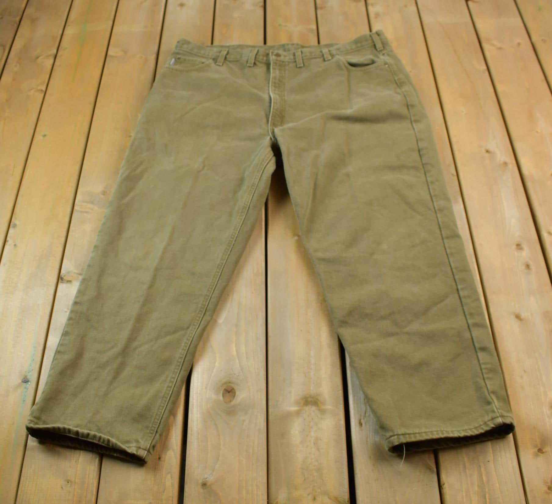 Vintage 1990s Carhartt Blanket Lined Work Pants Size 46x30