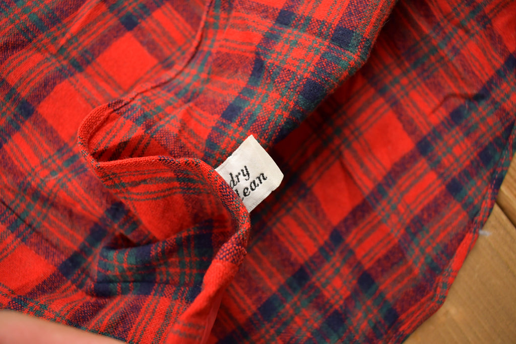 Vintage 1960s Pendleton Plaid Button Up Flannel Shirt