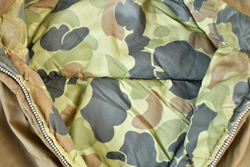 Vintage 1980s Reverse Camo Down Puffer Jacket