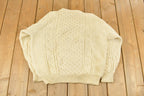 Vintage 1980s Bonner Ireland Fisherman Ribbed Wool Knit Sweater Men's Medium