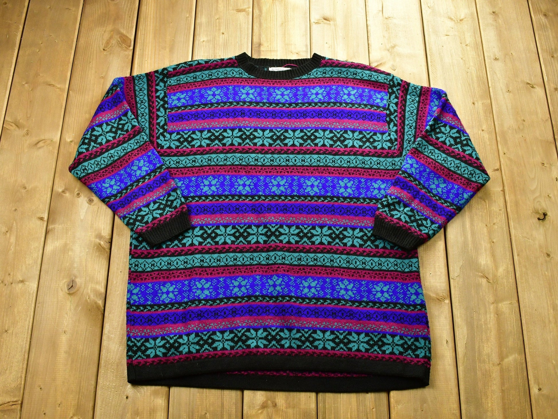 Vintage 1990's Alfred Dunner Abstarct Knitted Sweater /