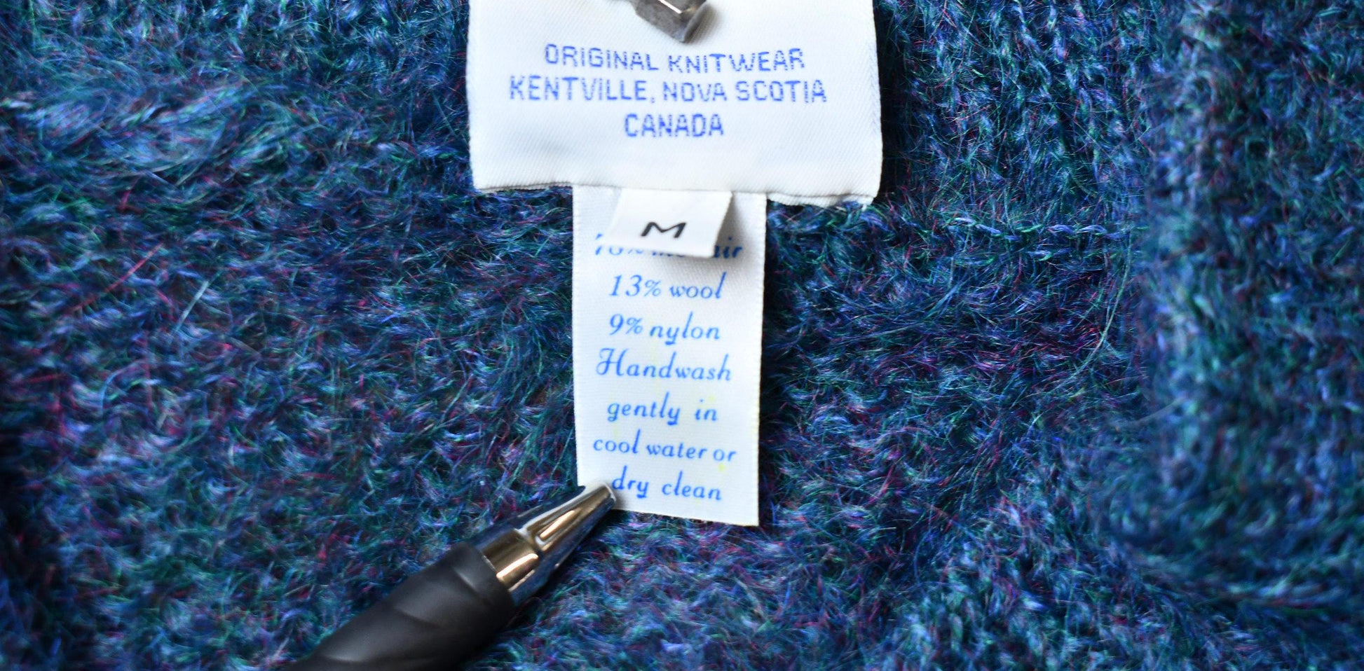 Vintage 1990s Canaan Mountain Knitwear Multicolor Mohair Knit Cardigan Sweater