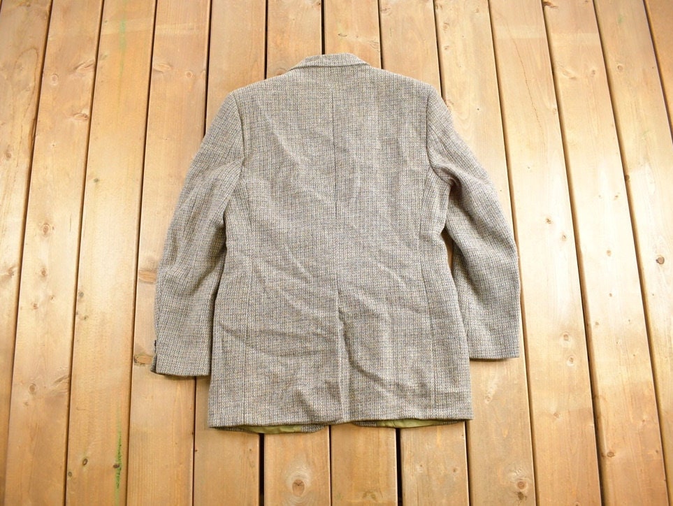 Vintage 1980s Harris Tweed Eaton's Wool Two Button Blazer Jacket /