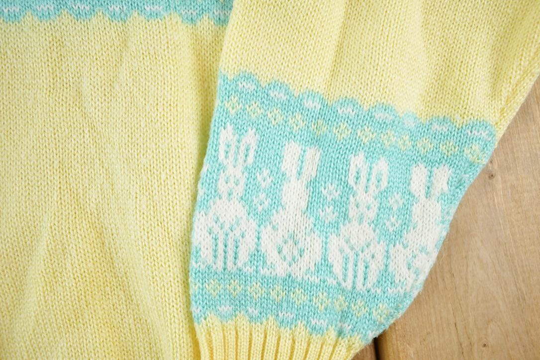 Vintage 1990s Ashley Easter Knit Abstract Pattern Crewneck Sweater /