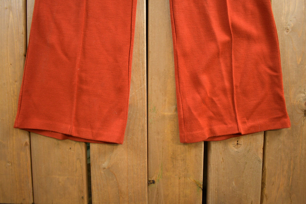 Vintage 1970s Red Flared Cotton Pants Size 32x30