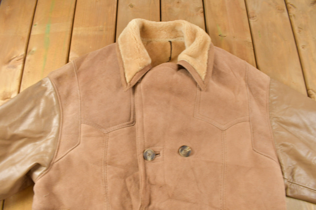 Vintage 1980s Jeno De Paris Sheep Skin Shearling Coat Size 44