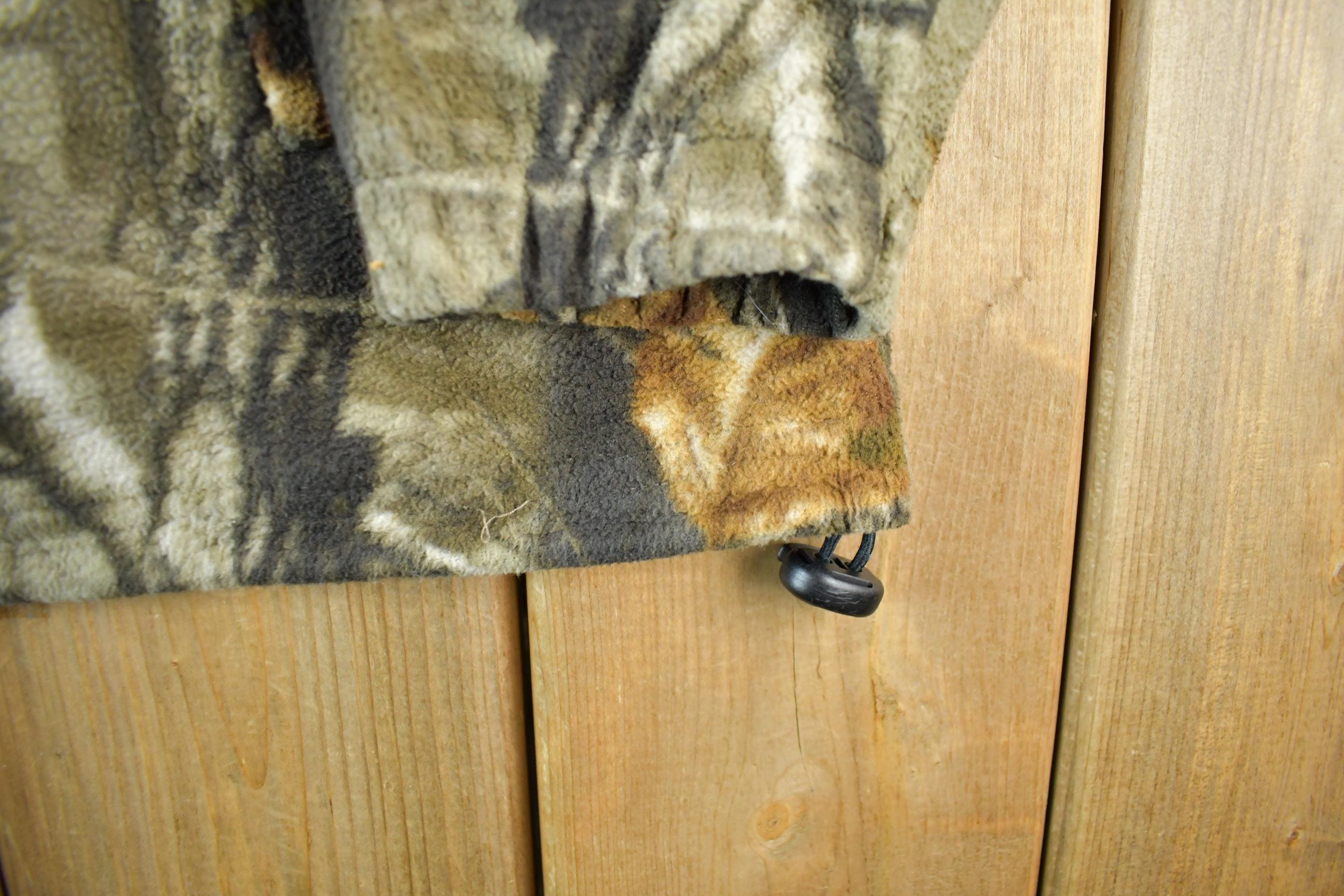 Vintage 1990s Winchester Tree Camo Zip Up Fleece Sweater Jacket Men's Large
