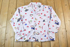Vintage 1990s Snow White Disney AOP Sleepwear Button Up Shirt Size Mens L