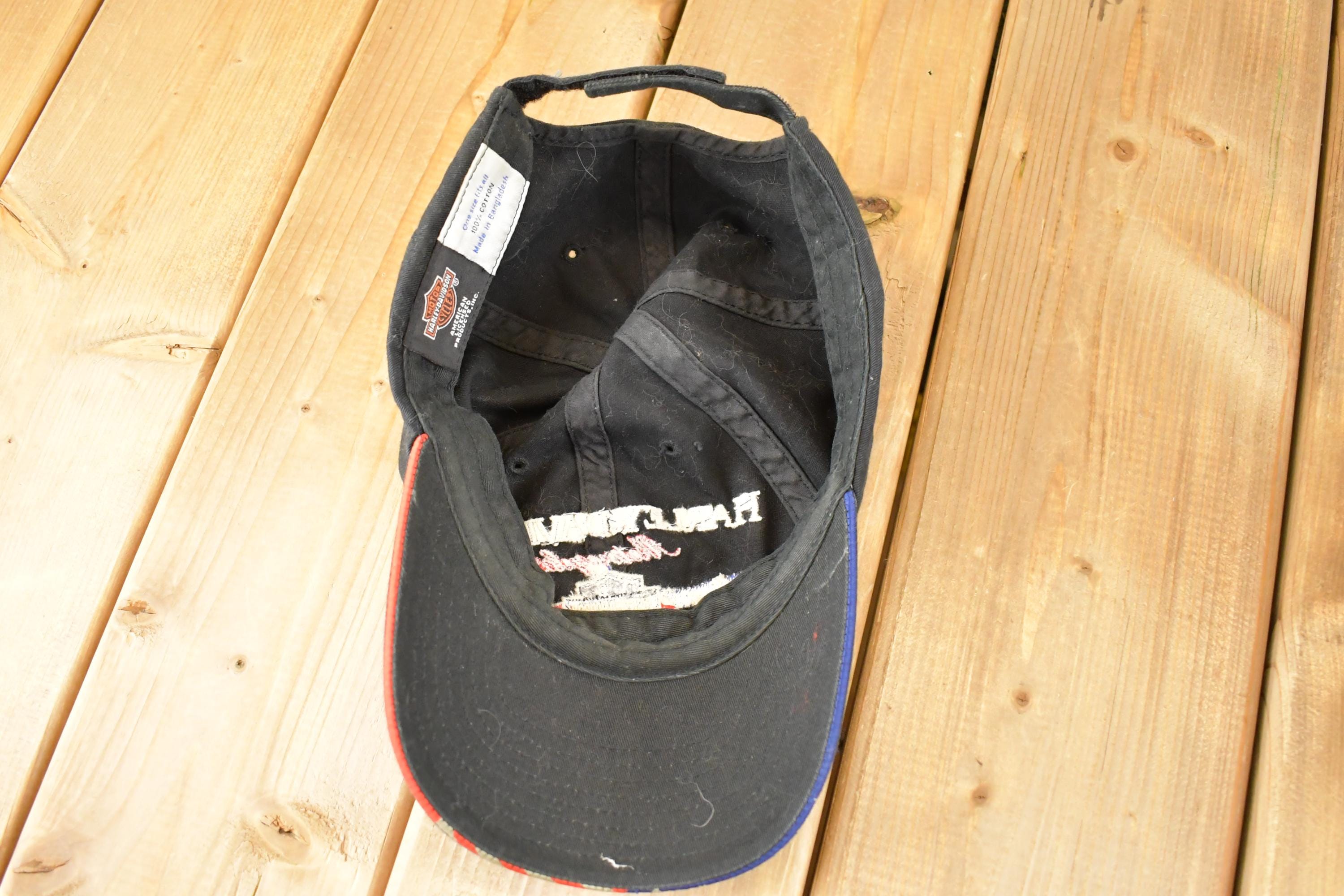 Vintage 1990s Harley Davidson Snapback Hat  90's Embroidered Motorcycle Cap