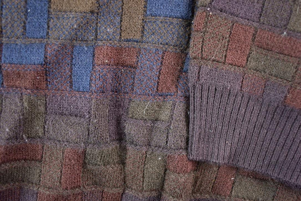 Vintage 1990s Van Heusen Knit Abstract Pattern Crewneck Sweater Mens L