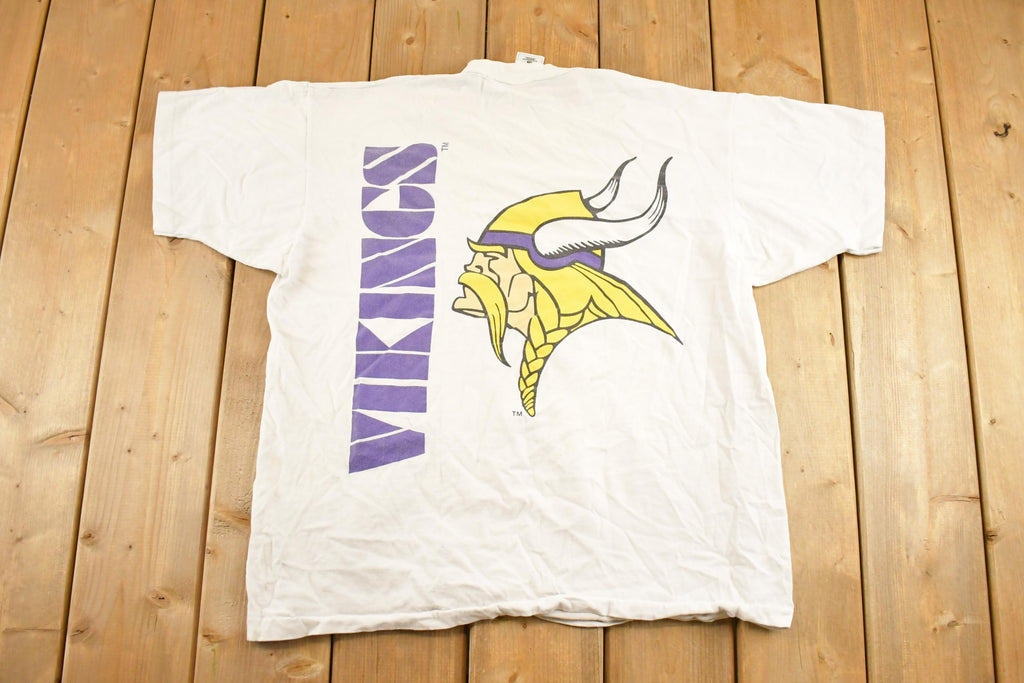 Vintage 1990's Minnesota Vikings Miller Lite NFL T Shirt Men's L / Football Fan Apparel / 1990s Sportswear / Single Stitch Tee