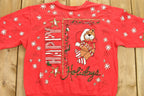 Vintage 1990's Christmas Crewneck Sweater , 90s Holiday Crewneck , Winter Wear , Festive Graphic Print , All Over Print