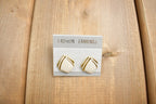Vintage 1980s White & Gold Earrings