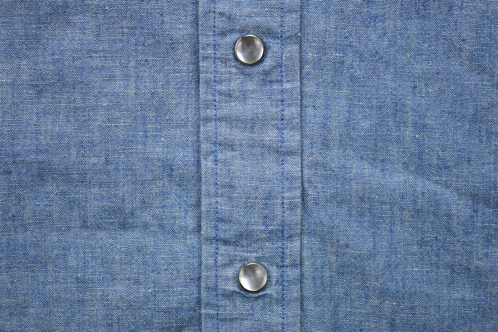 Vintage 1970s LEE Snap-Button Short Sleeve Denim Shirt