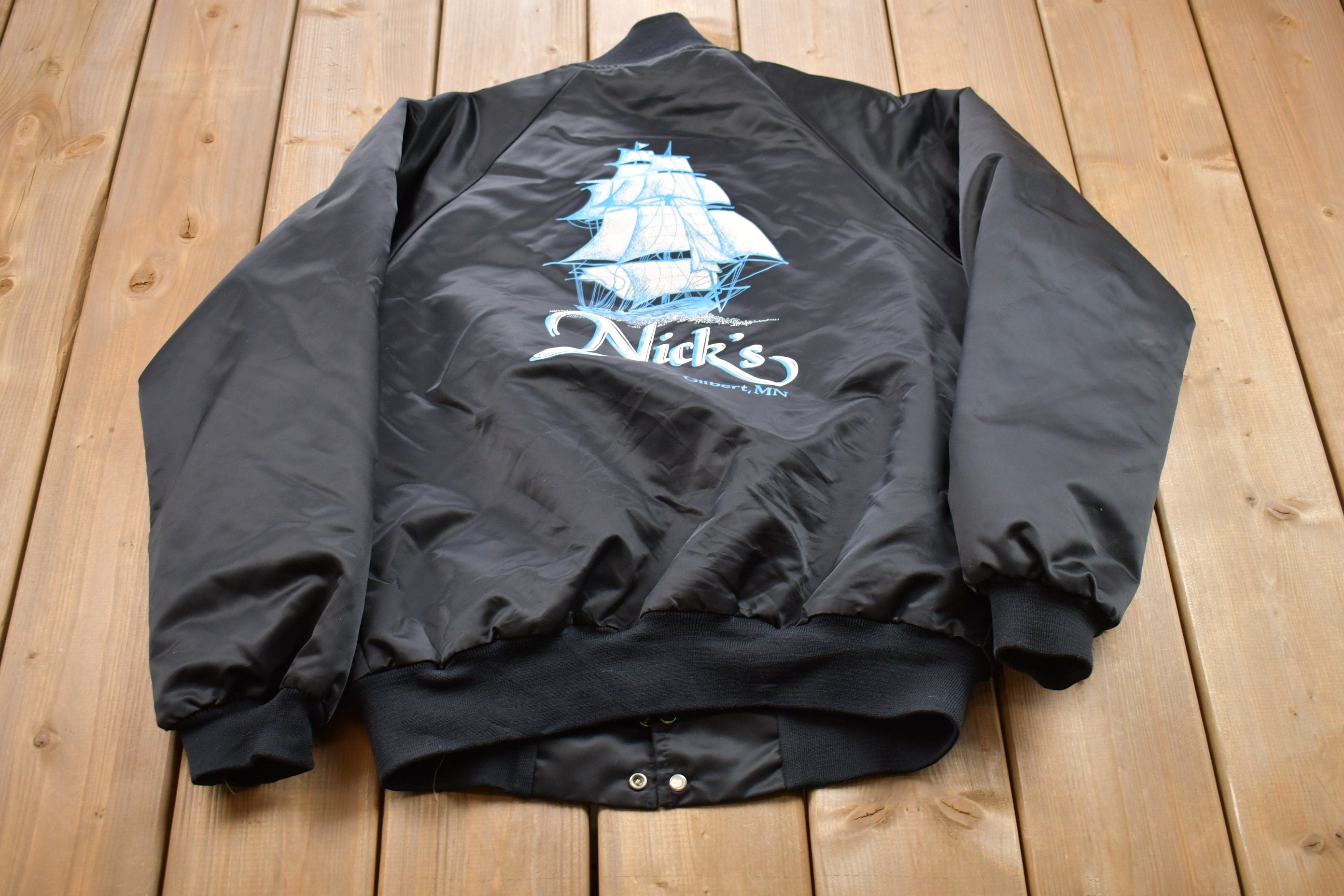 Vintage 1990s Hartwell Sailing Satin Bomber Jacket