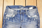 Vintage Deadstock Y2K Grace In LA Bedazzled Low Rise Jeans Women's Size 27 x 32