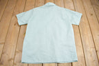 Vintage 1970s Blank Blue Zip Up Shirt  1970s Zip Shirt  True Vintage  Blank Shirt  Short Sleeve  Formal Shirt  Made In USA