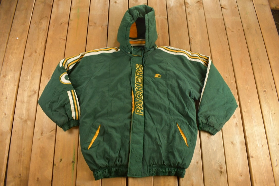 Vintage 1990s Green Bay Packers Pro Line Zip Up Puffer Jacket