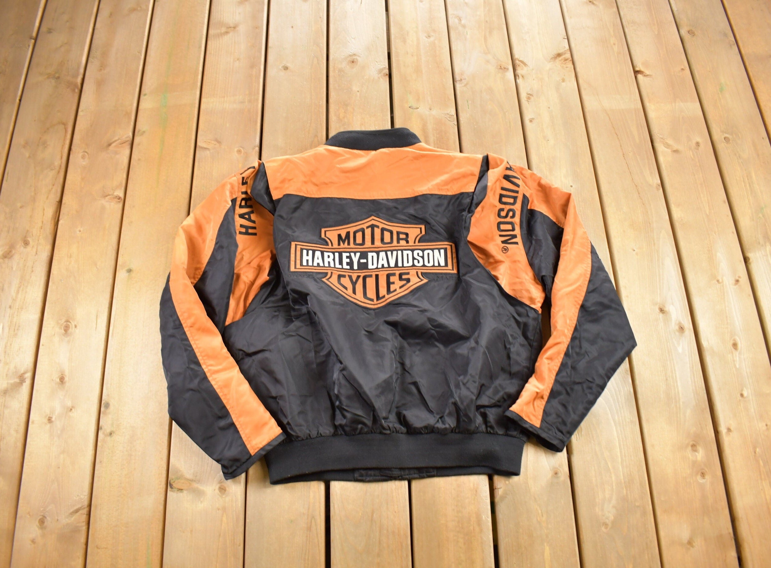 Vintage 1990s Harley Davidson Motorcycles Bomber Jacket