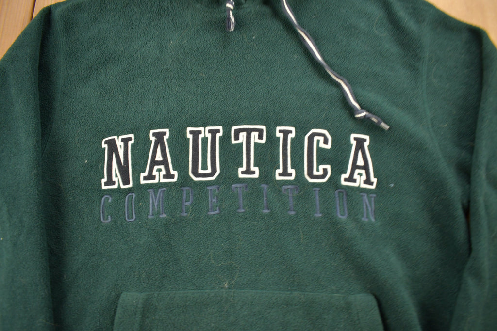 Vintage 1990s Nautica Competition Embroidered Fleece Hoodie