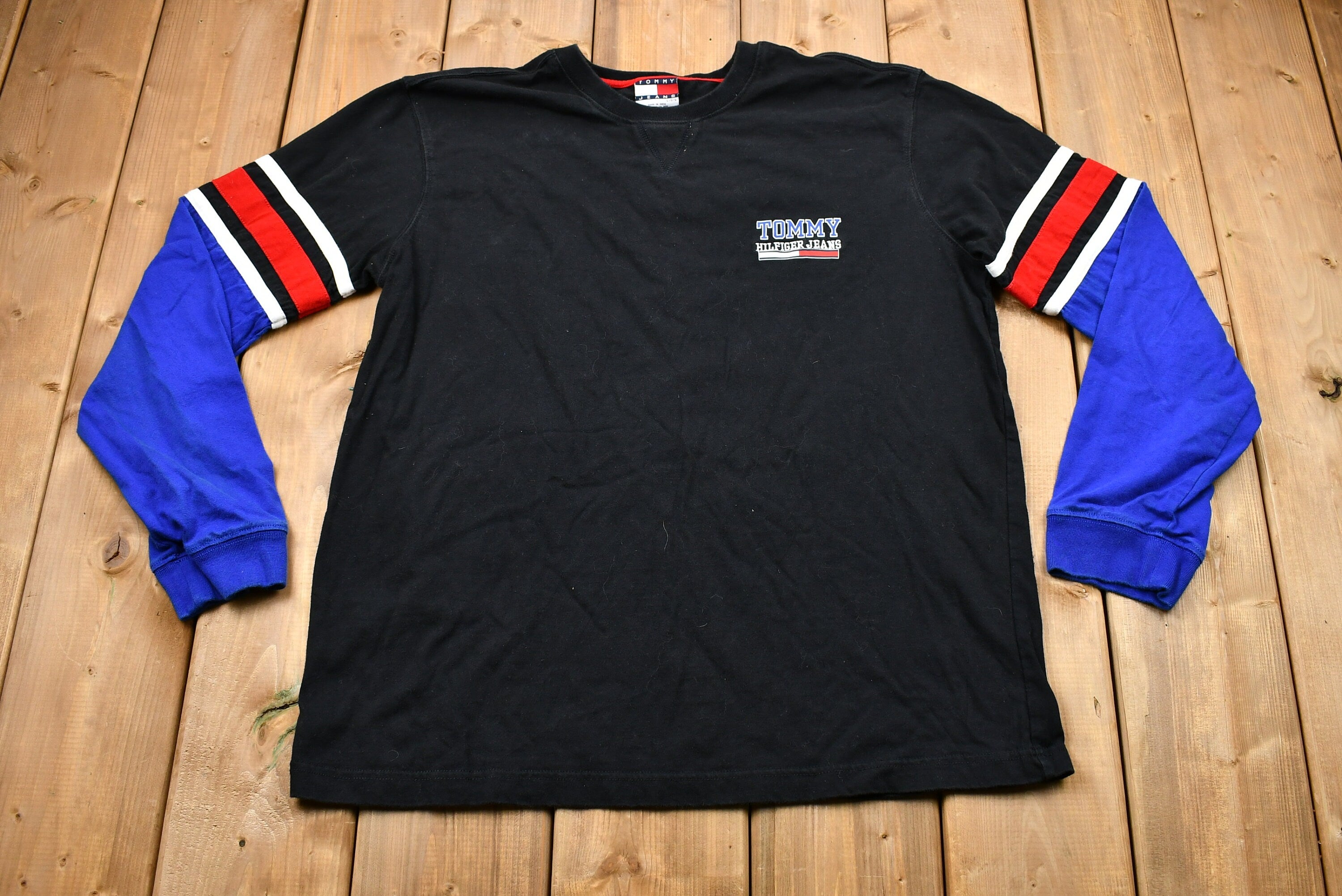 Vintage Tommy Hilfiger Color-Block Long Sleeve T-Shirt