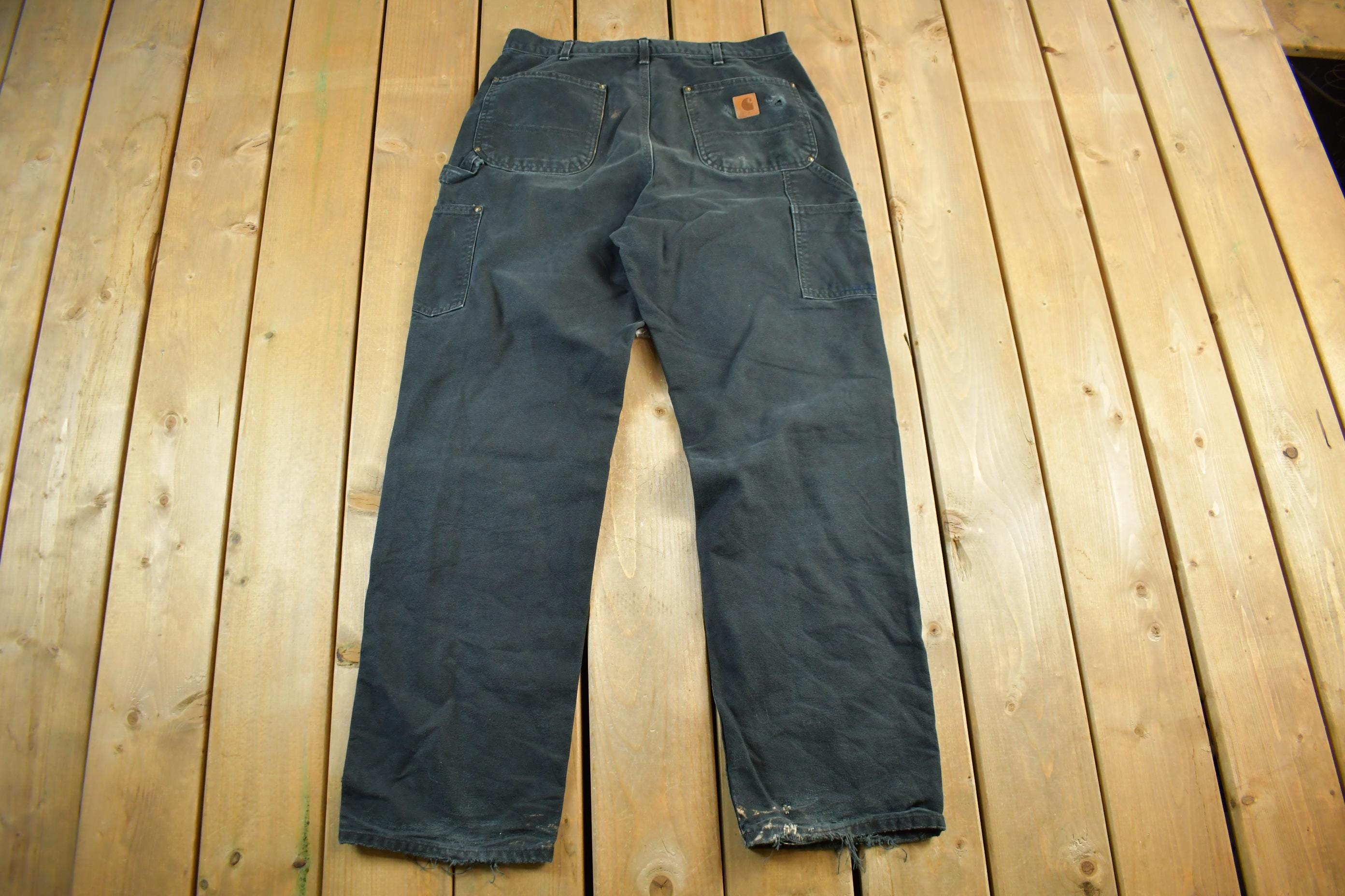 Vintage 2000s Carhartt Distressed Double Knee Denim Work Jeans Adult 33 x 32