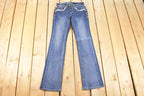 Vintage Deadstock Y2K Grace In LA Bedazzled Low Rise Jeans Women's Size 27 x 32
