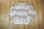 Vintage 1990s Mansport Knit V Neck Sweater / 90s Crewneck / Made In Canada / Preppy V Neck