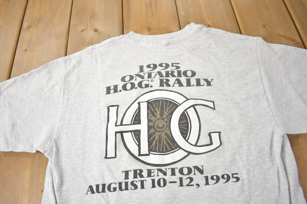 Vintage 1995 Canadian National HOG Rally Harley Davidson Motorcycles Single Stitch Graphic T-Shirt