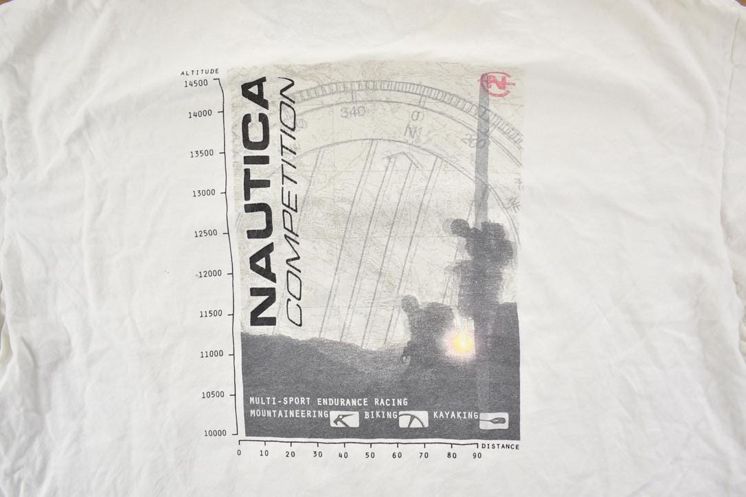 Vintage 1990s Nautica Competition Graphic T-Shirt