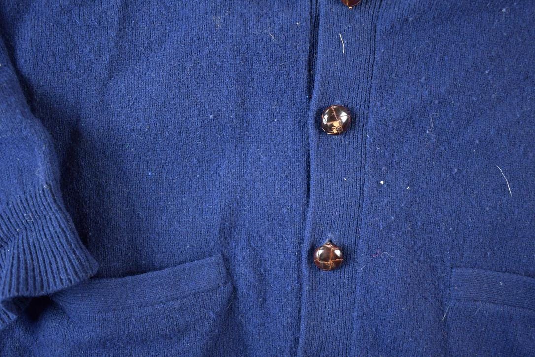 Vintage Lambswool Knit Cardigan Sweater - 1990s Mens Large
