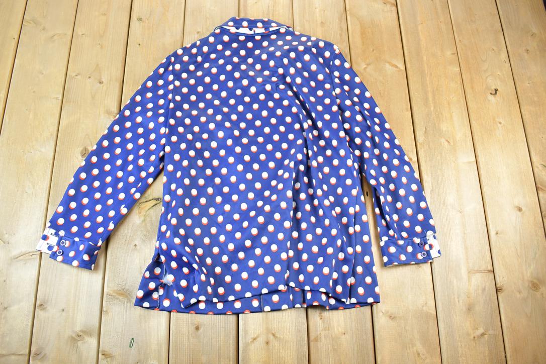 Vintage 1970s Brief Originals Polka Dot Button Up Western Style Shirt