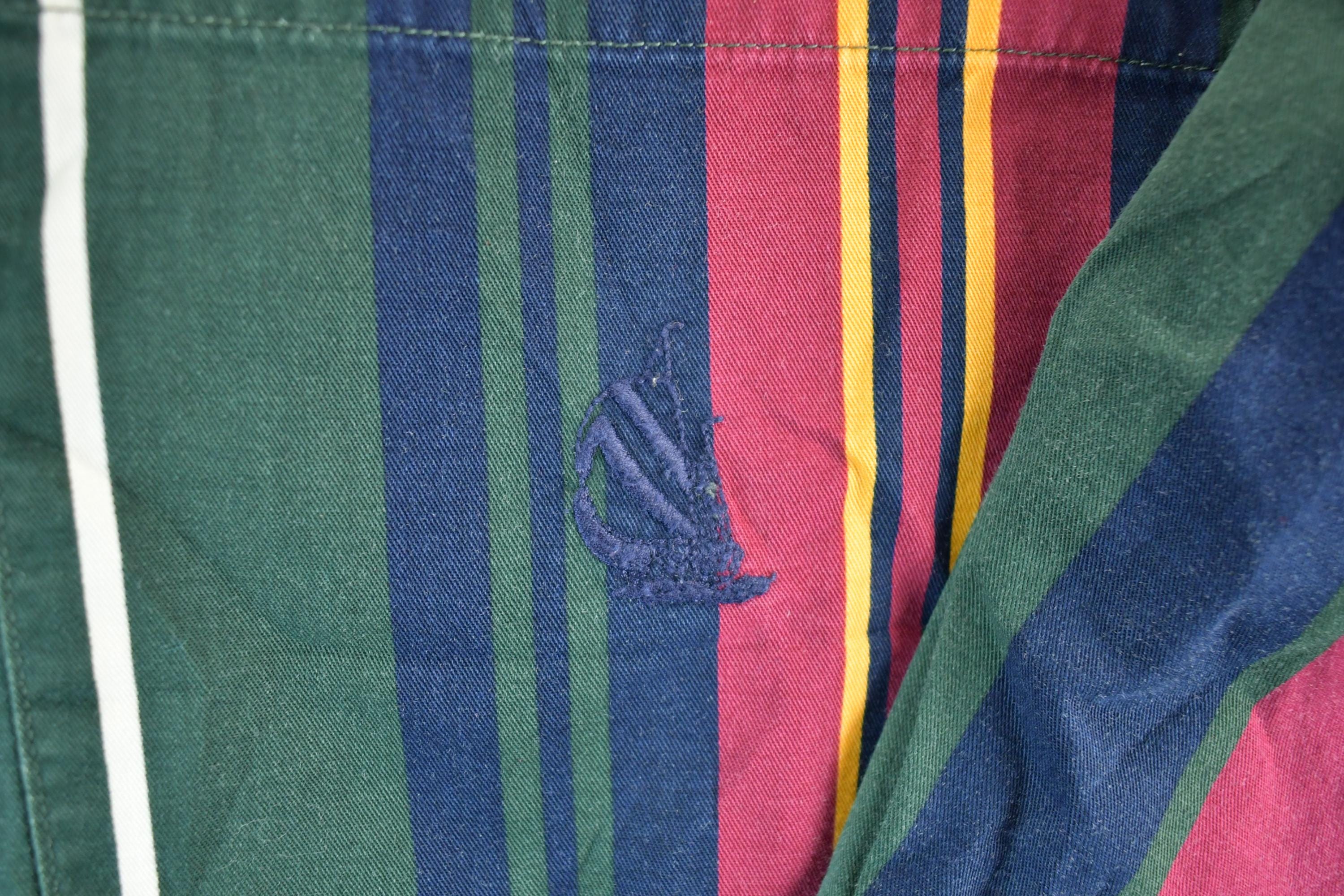 Vintage 1990s Nautica Striped Button Up Shirt Men's M
