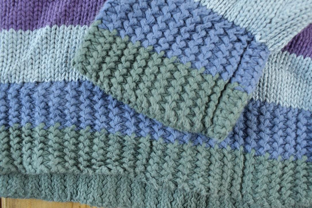 Vintage 1990s Columbia Knit Striped Turtleneck Sweater