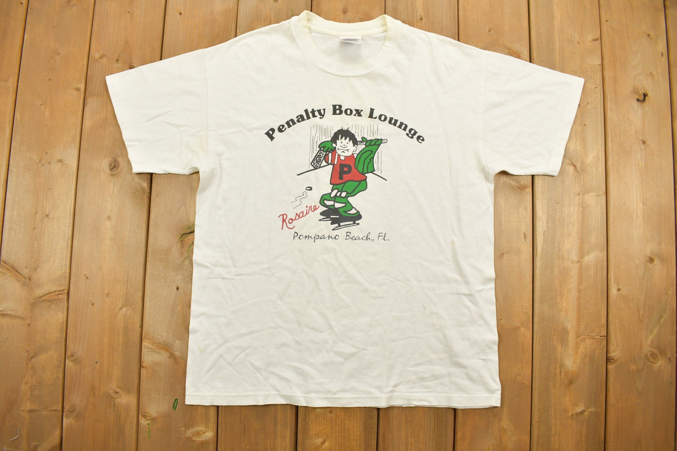 Vintage 1990s Penalty Box Lounge Funny Graphic T-Shirt