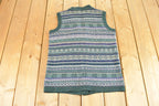 Vintage 1990s LL Bean Outdoorsman Wool Knit Vest Mens S / Abstract Pattern 3D / 90s Knitted Top