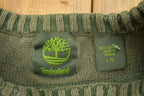 Vintage 1990s Timberland Army Green Knit Crewneck Sweatshirt