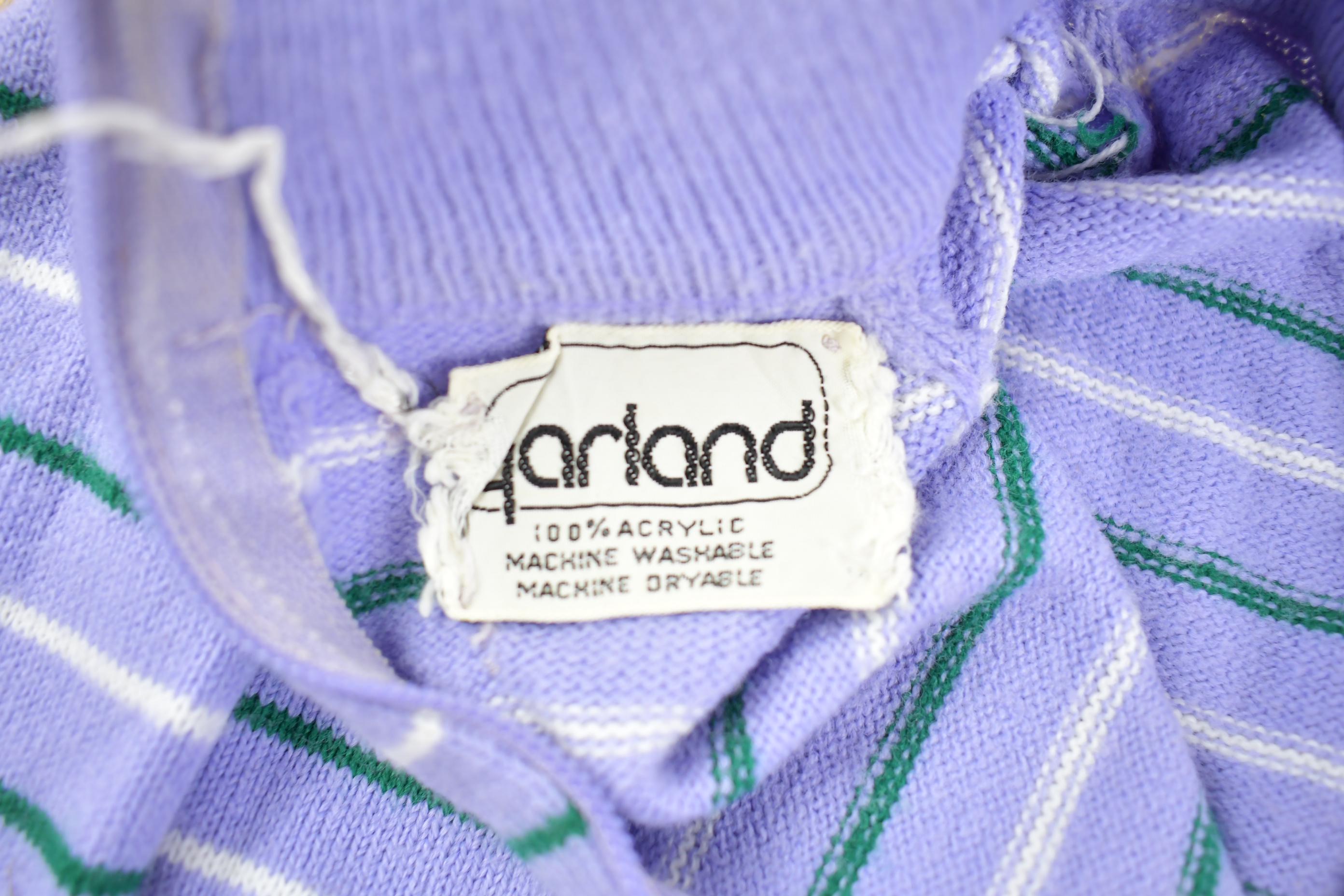 Vintage 1980s Striped Quarter Zip Up Long Sleeve Shirt