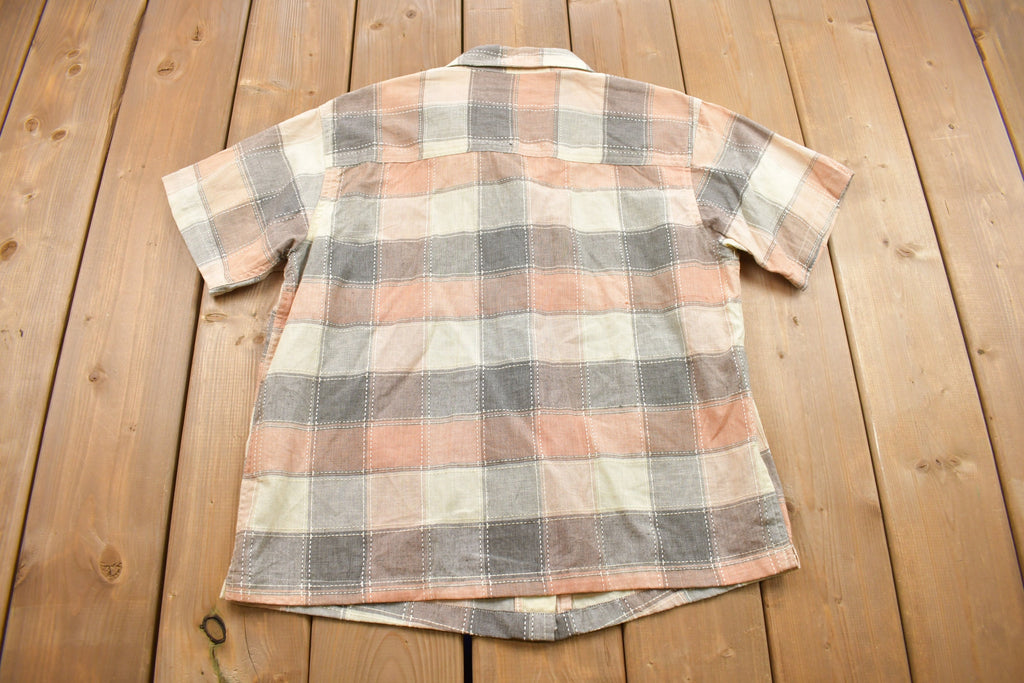 Vintage 1990s Plaid Button Up T Shirt
