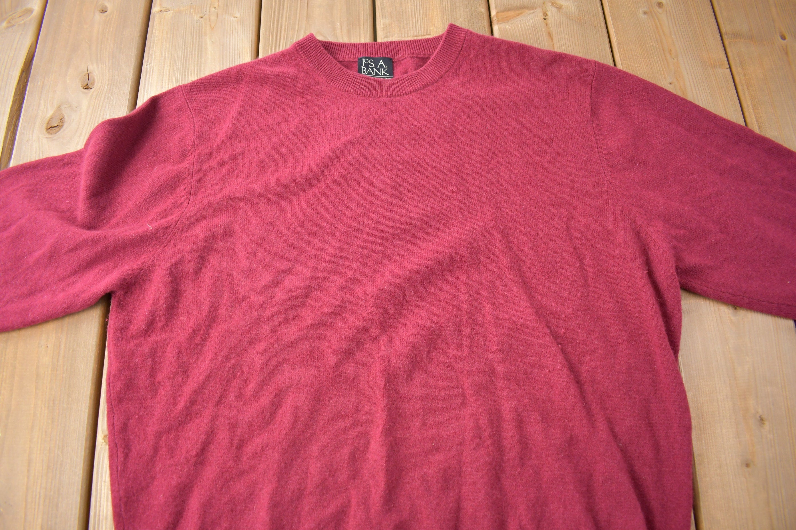 Vintage 1990s Jos. A. Bank 100% Cashmere Knit Sweater