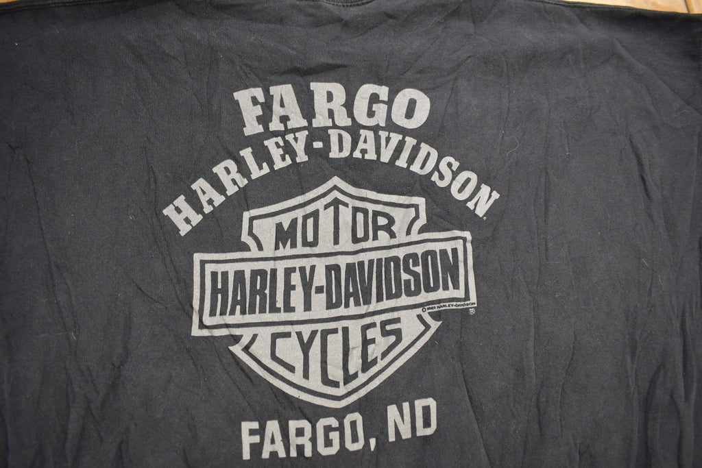 Vintage 1991 Fargo Harley Davidson North Dakota Wolf Theme Crewneck Sweater