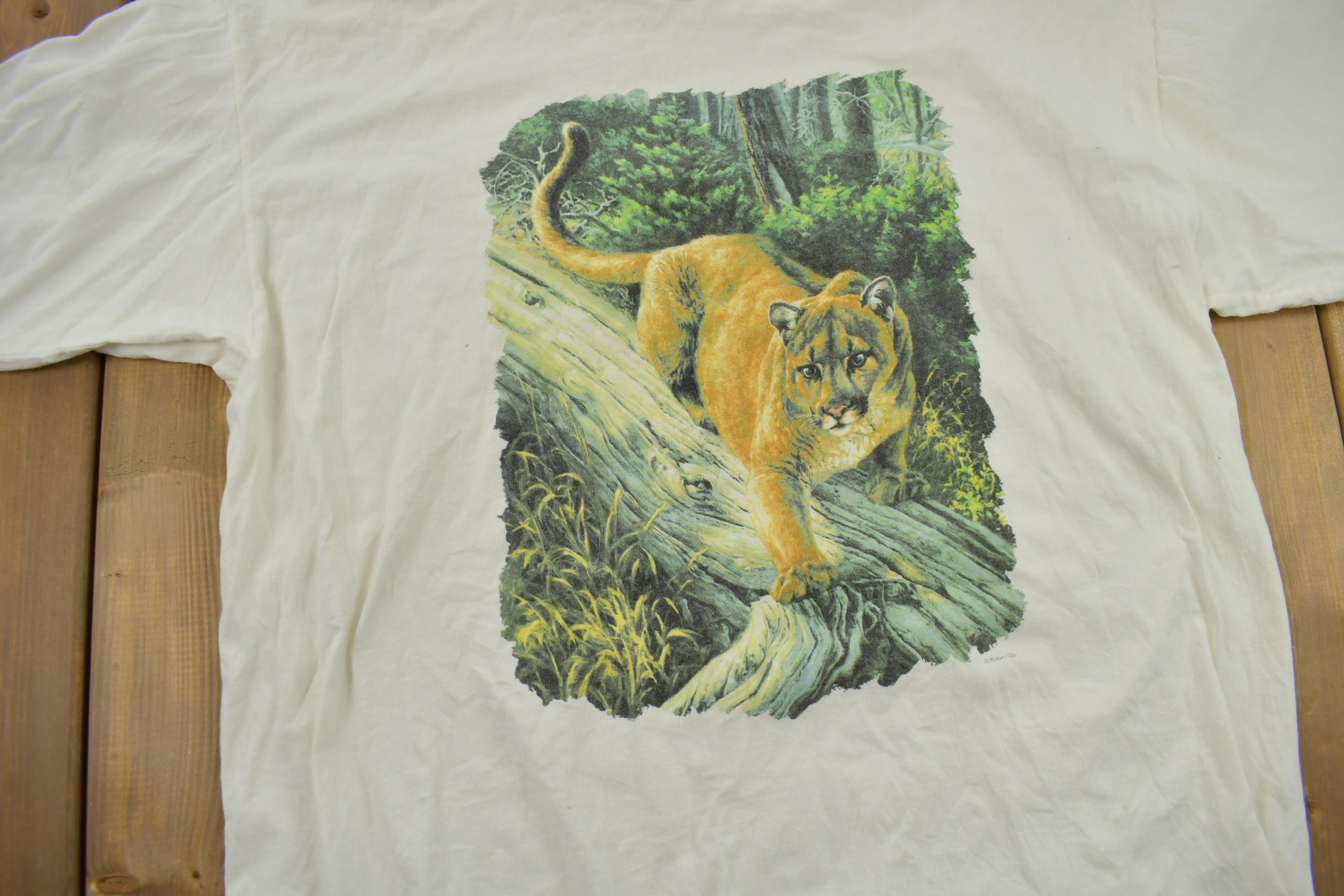 Vintage 1990s Cougar Graphic Long Sleeve T-Shirt