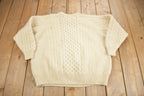 Vintage 1960s Carraig Donn 100% Wool 3D Cable Knit Sweater  Made In Ireland  True Vintage  Winter Sweater